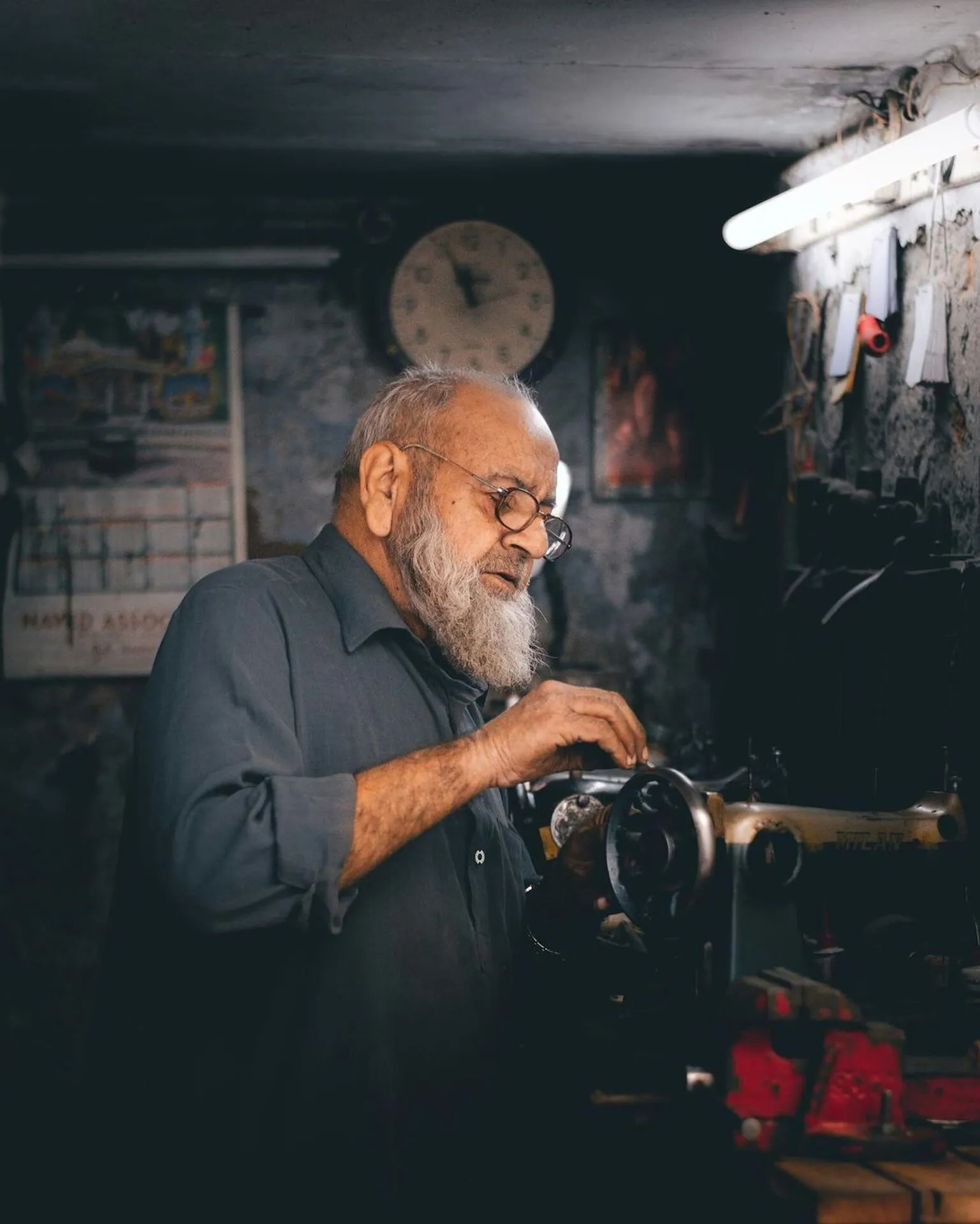 Business owner at work